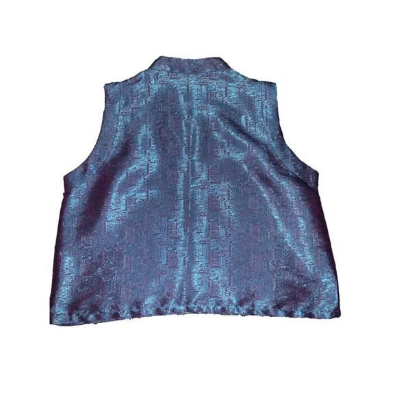 Weave Quality Thai Silk Mandarin Collar Top - Teal Small - Picture 2 of 4
